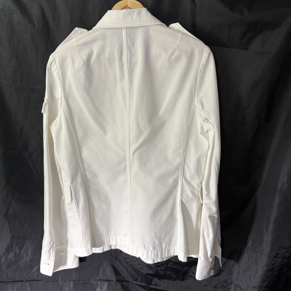 Lauren Ralph Lauren Womens Sz M Military 5 Pocket Jacket White w/Gold Buttons - Picture 9 of 10
